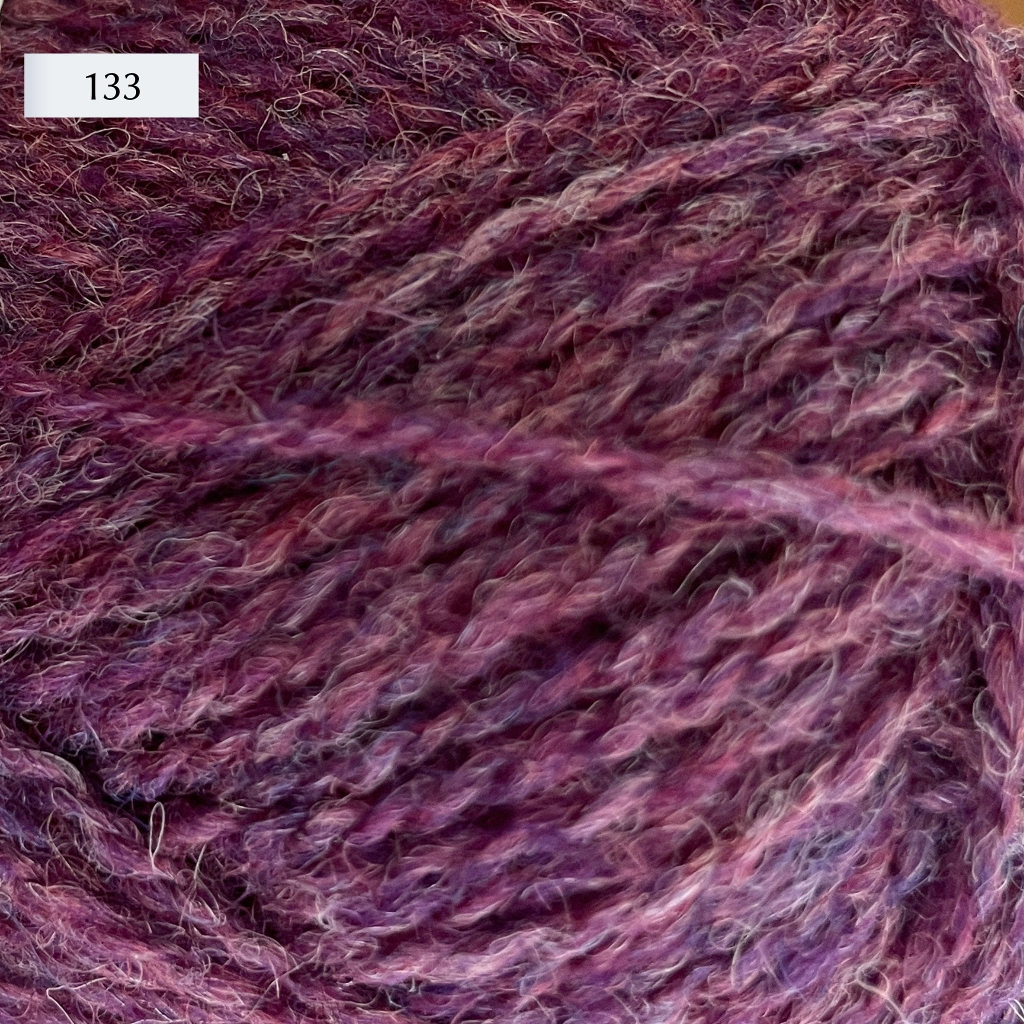 Jamieson & Smith 2ply Jumper Weight, light fingering weight yarn, in color 133, heathered warm royal purple