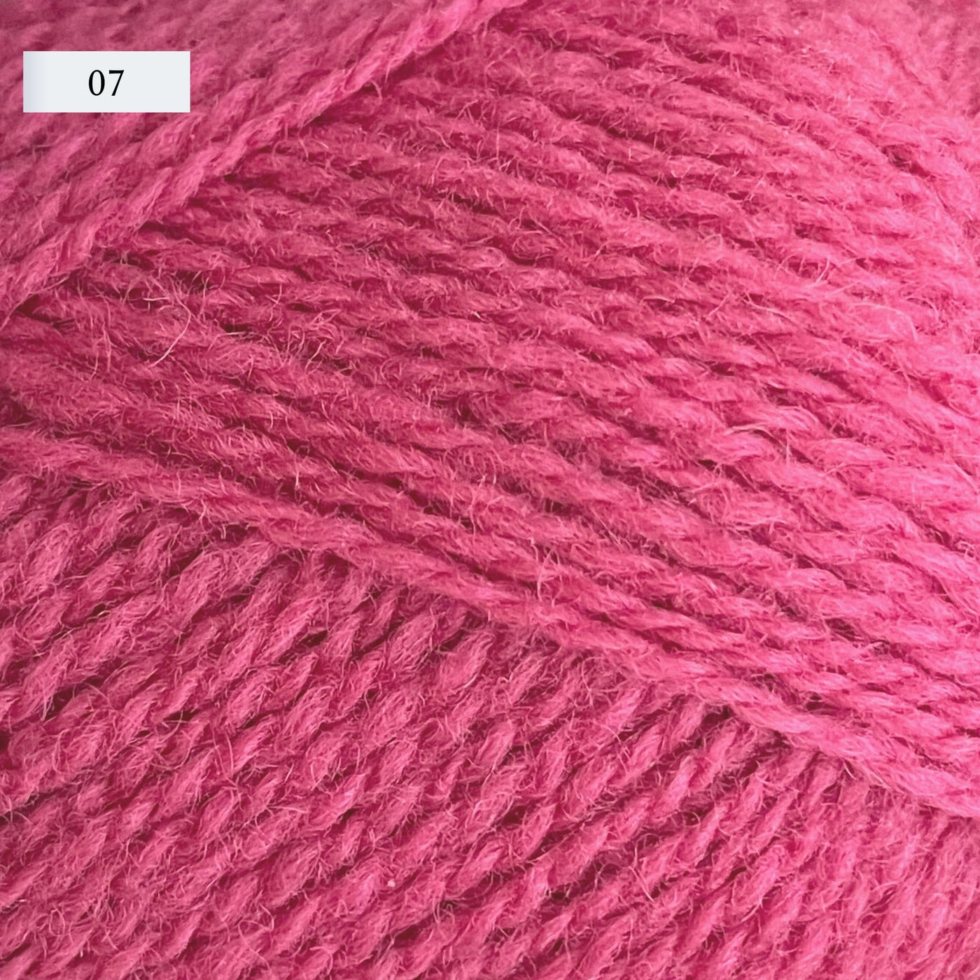 Jamieson & Smith 2ply Jumper Weight, light fingering weight yarn, in color 07, medium fuschia pink