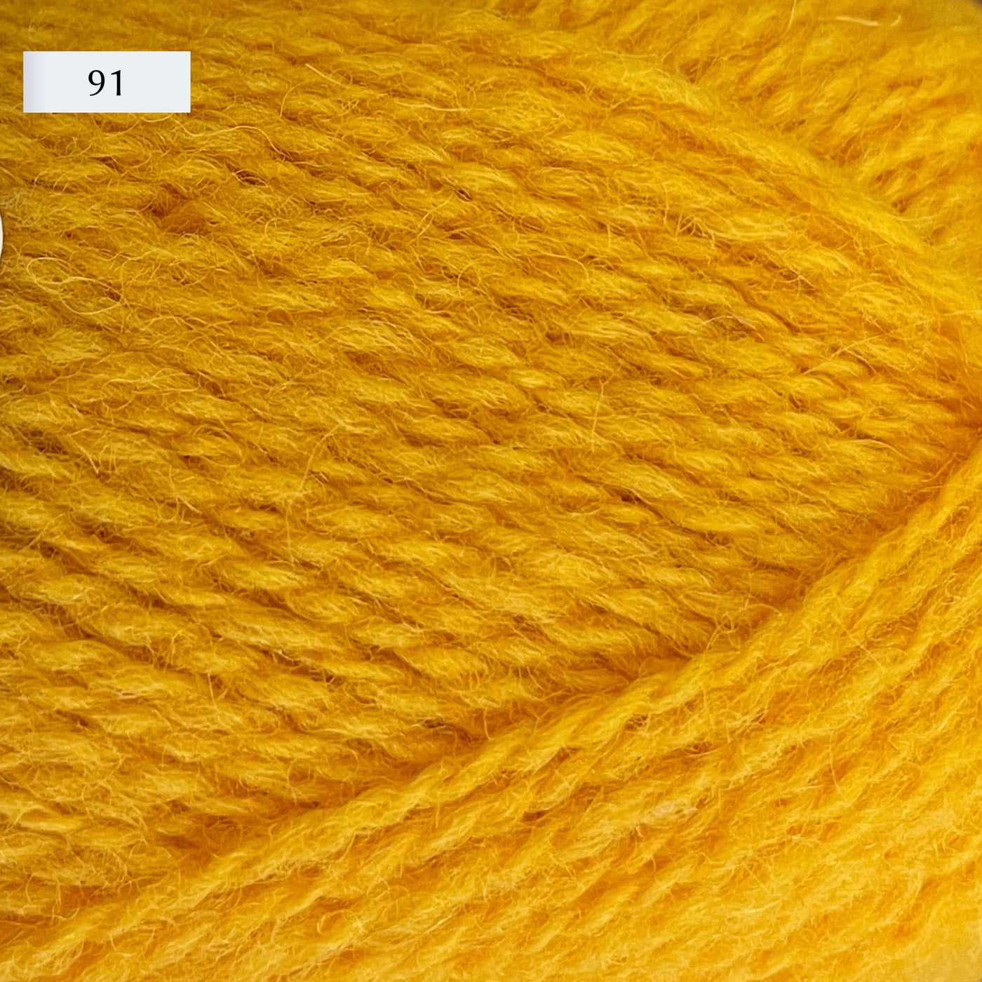 Jamieson & Smith 2ply Jumper Weight, light fingering weight yarn, in color 91, a rich golden yellow