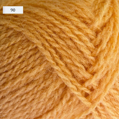 Jamieson & Smith 2ply Jumper Weight, light fingering weight yarn, in color 90, a yellow-peach
