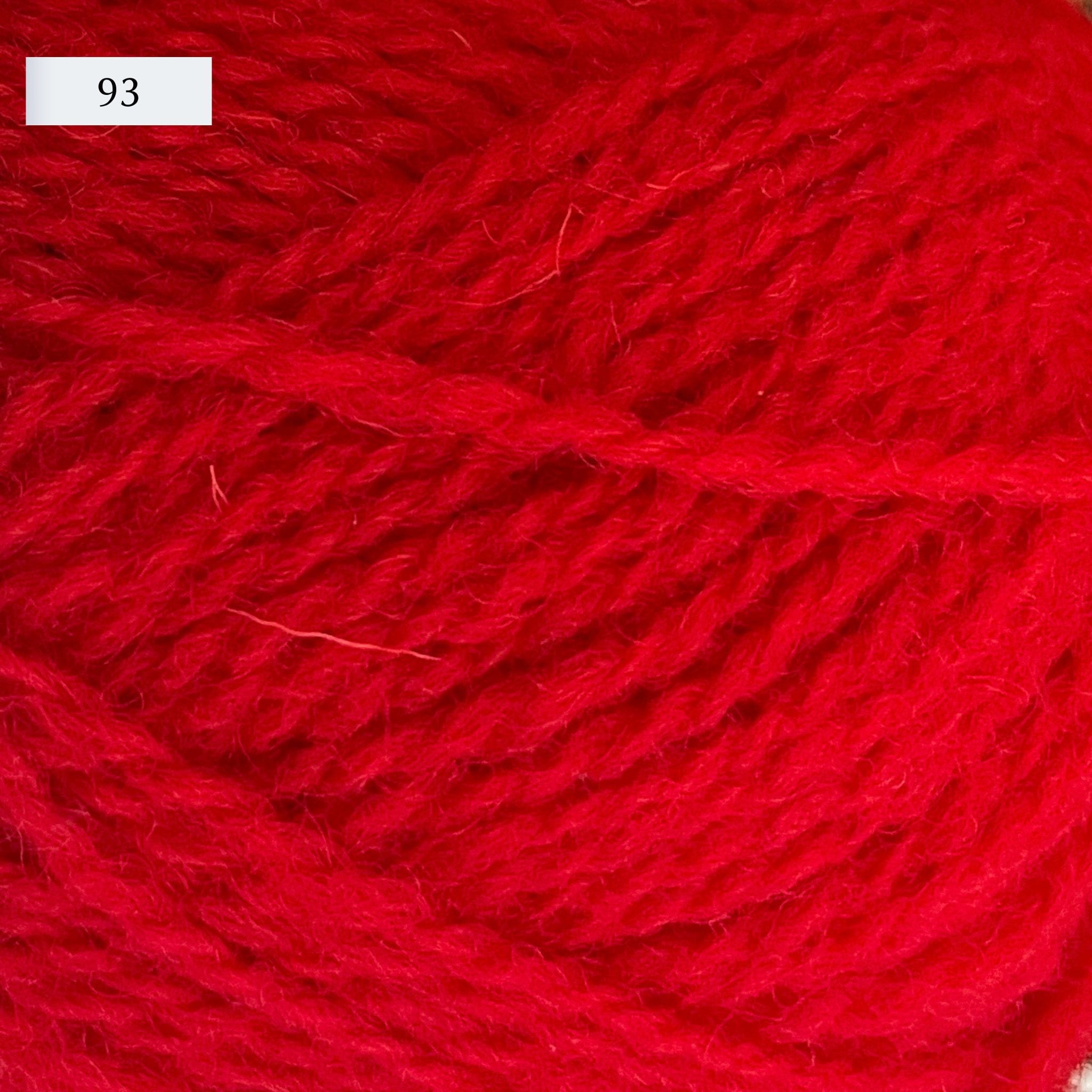 Jamieson & Smith 2ply Jumper Weight, light fingering weight yarn, in color 93, bright holiday red