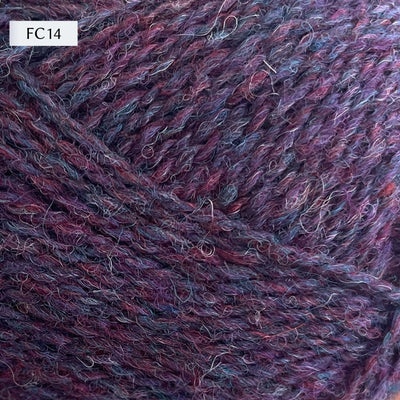 Jamieson & Smith 2ply Jumper Weight, light fingering weight yarn, in color FC14, heathered dark purple