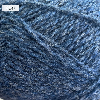 Jamieson & Smith 2ply Jumper Weight, light fingering weight yarn, in color FC47, a heathered denim blue