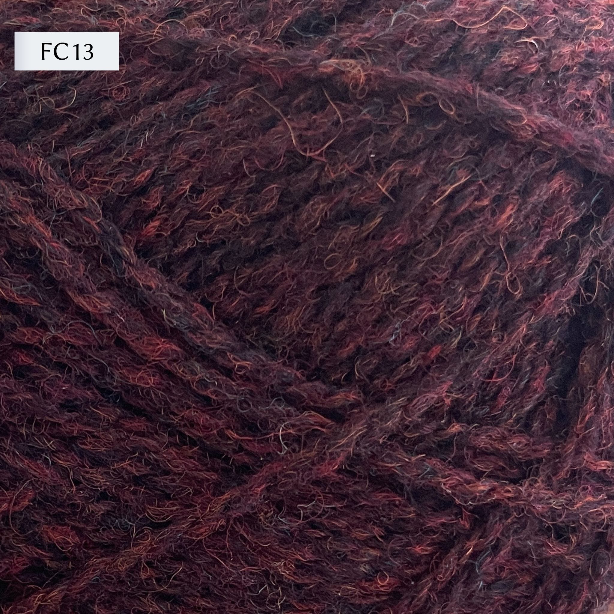 Jamieson & Smith 2ply Jumper Weight, light fingering weight yarn, in color FC13, a rich reddish brown