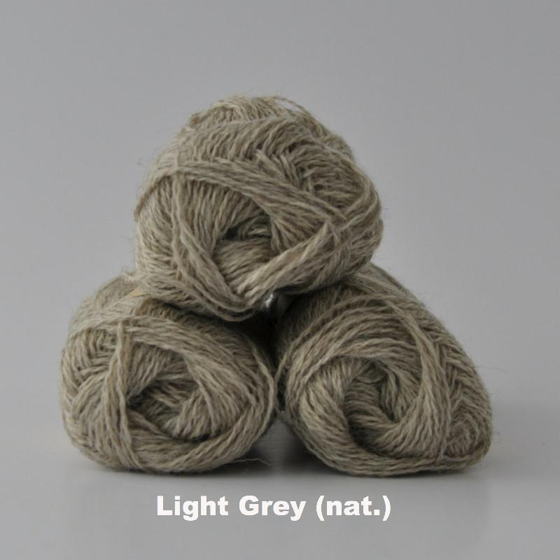 Jamieson & Smith Shetland Heritage Yarn in colorway Light Grey.