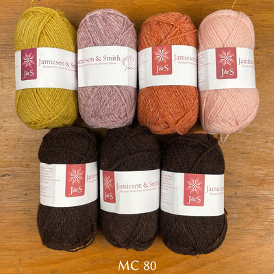 Woolly Thistle Colorways Hansel Hap (Half Version) Yarn Set in J&S 2ply by Gudrun Johnston