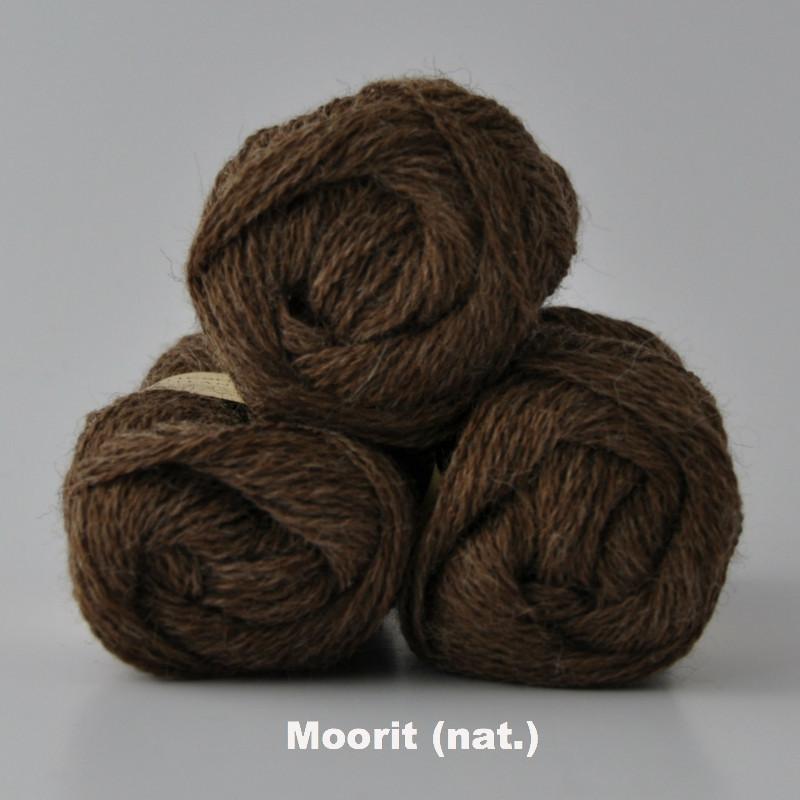 Jamieson & Smith Shetland Heritage Yarn in colorway Moorit.