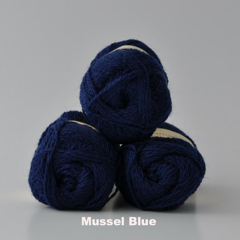 Jamieson & Smith Shetland Heritage Yarn in colorway Mussel Blue.