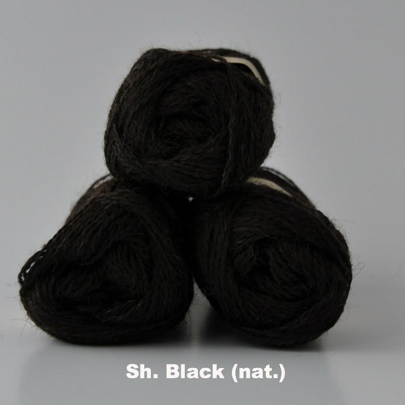 Jamieson & Smith Shetland Heritage Yarn in colorway Sh. Black.