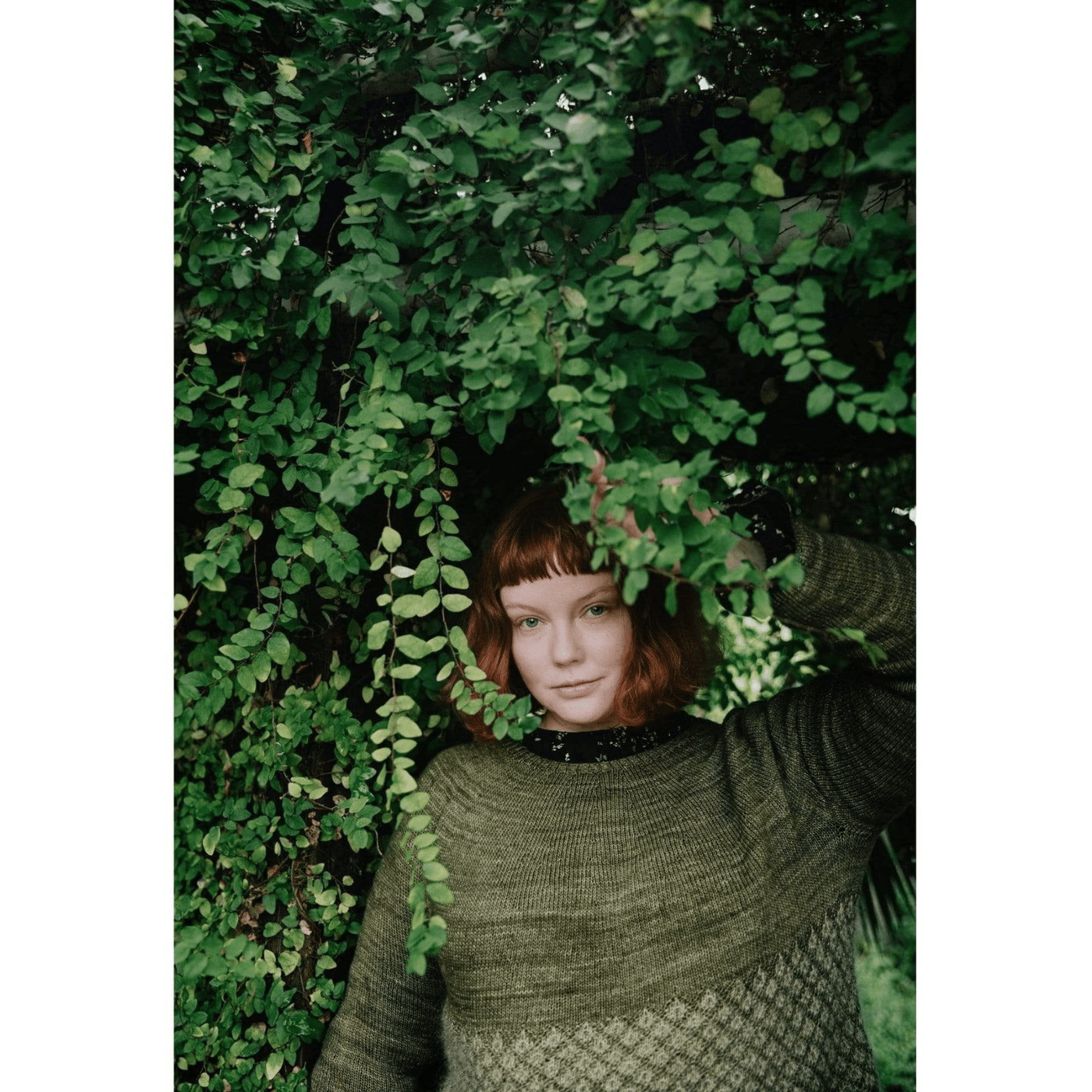 The Woolly Thistle Products Laine Magazine, Issue 11 Summer 2021 Nordic Knit Life woman wearing green knitted sweater