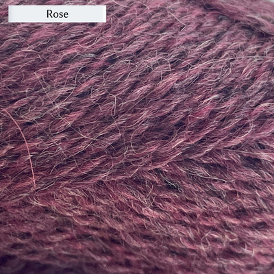 Marie Wallin's British Breeds yarn, a fingering weight, in color Rose, a medium raspberry