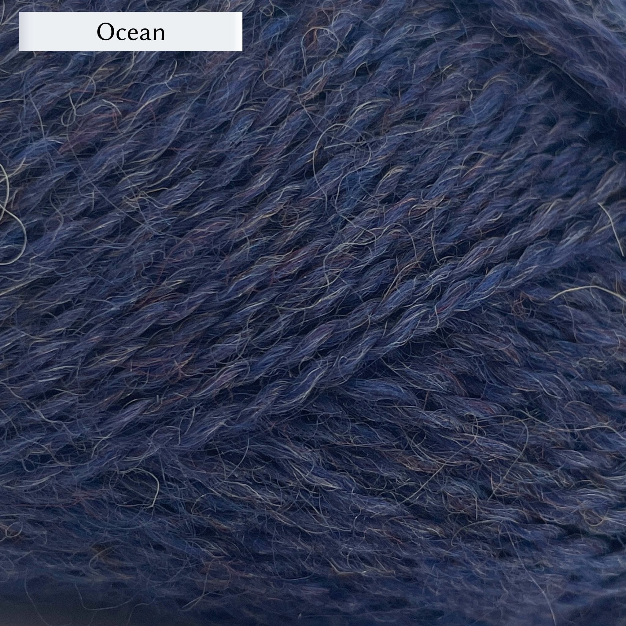 Marie Wallin's British Breeds yarn, a fingering weight, in color Ocean, a rich blue