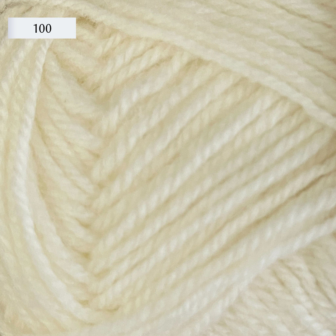 Rauma Strikkegarn, DK weight yarn, in color 100, white