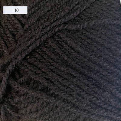 Rauma Strikkegarn, DK weight yarn, in color 110, solid cool black