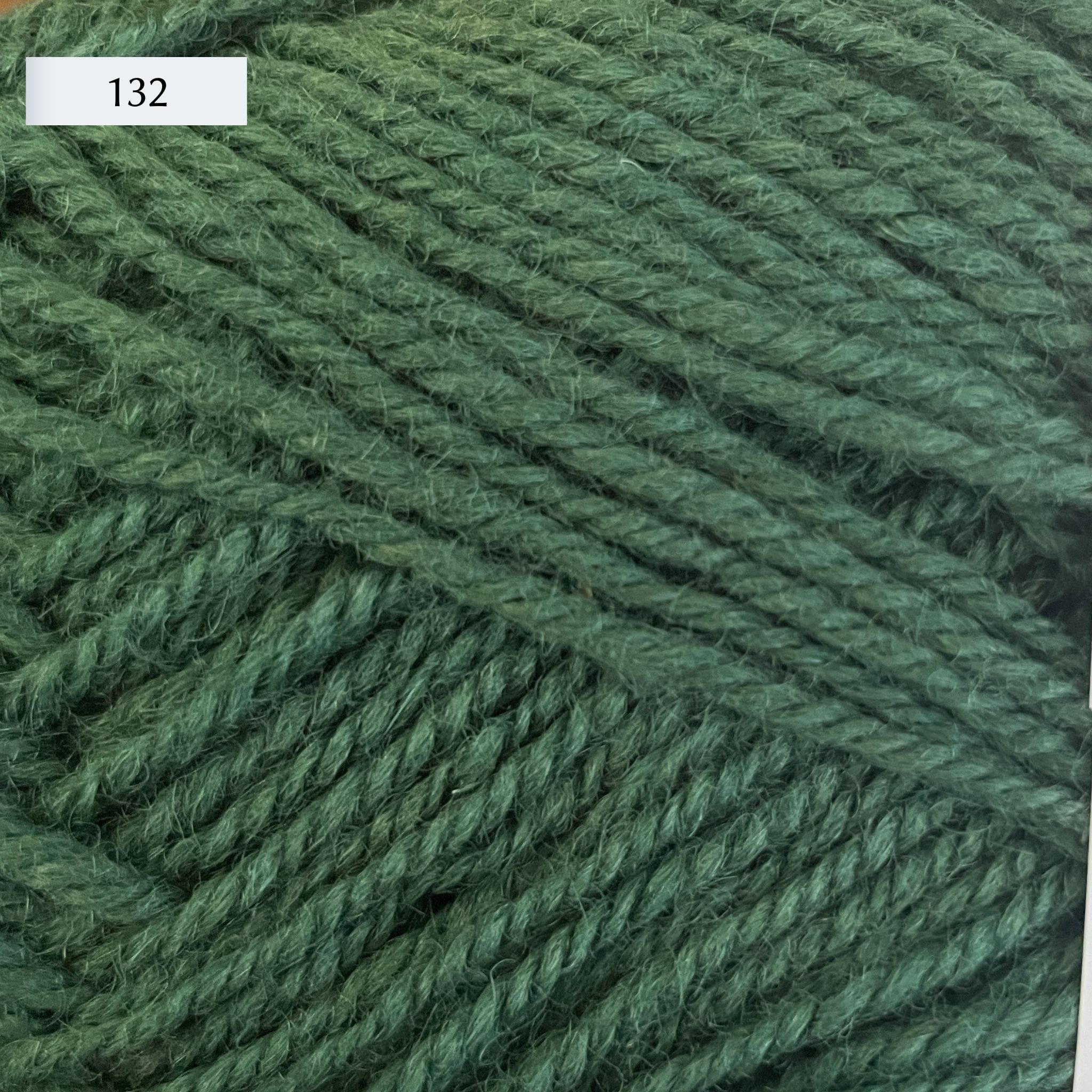 Rauma Strikkegarn, DK weight yarn, in color 132, cool dusty pine green