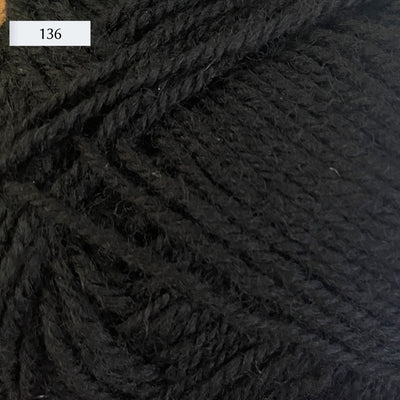 Rauma Strikkegarn, DK weight yarn, in color 136, solid black