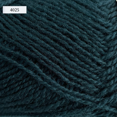 Rauma Finullgarn, a fingering/sport weight yarn, in color 4025, a dark teal