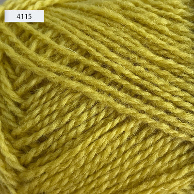 Rauma Finullgarn, a fingering/sport weight yarn, in color 4115, light yellow-green