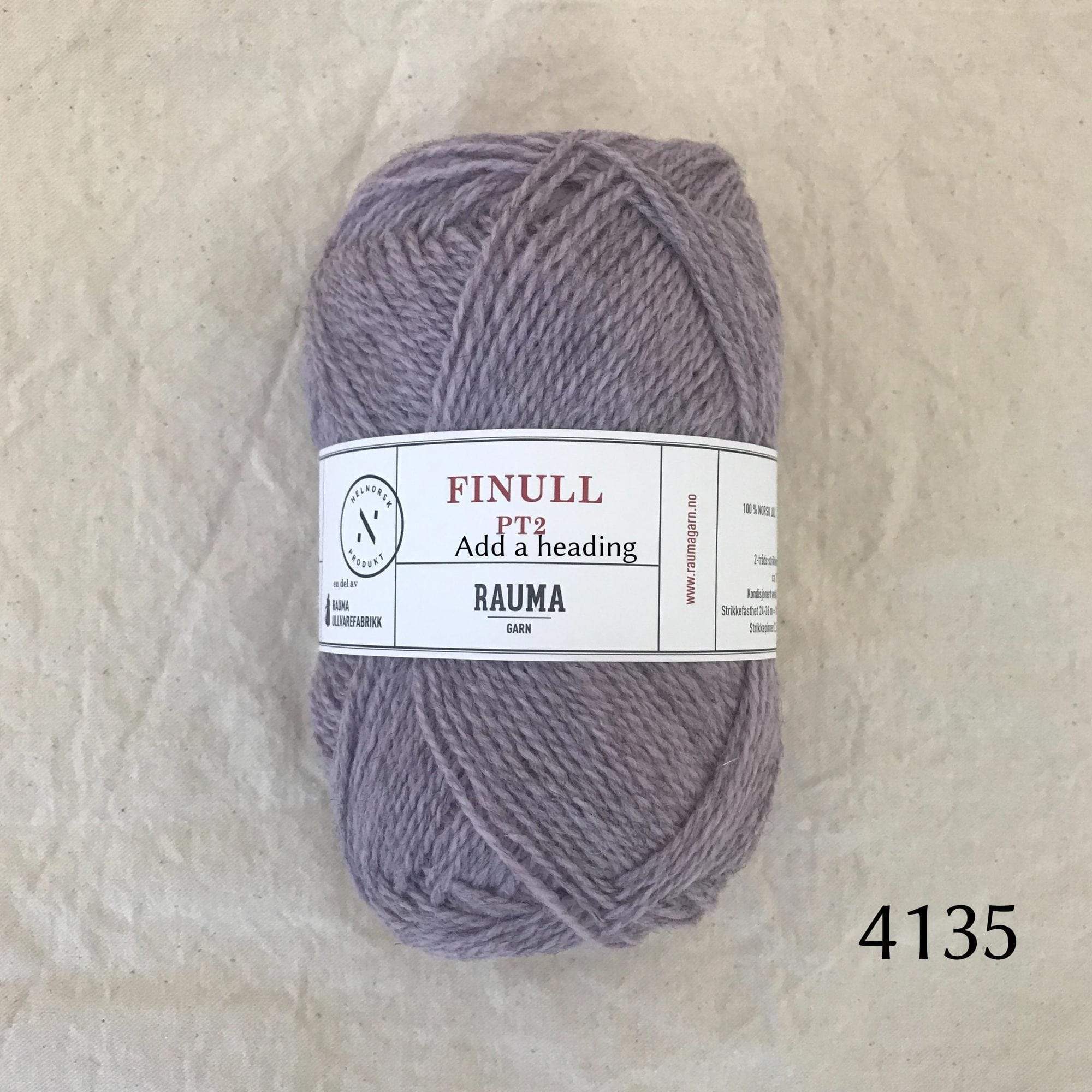 Rauma Finullgarn 4135 Heather Lavendar, lavendar dyed on a gray base