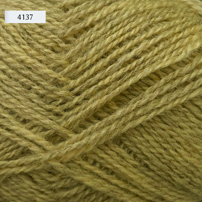 Rauma Finullgarn, a fingering/sport weight yarn, in color 4137, a heathered lichen green
