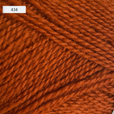 Rauma Finullgarn, a fingering/sport weight yarn, in color 434, a pumpkin orange