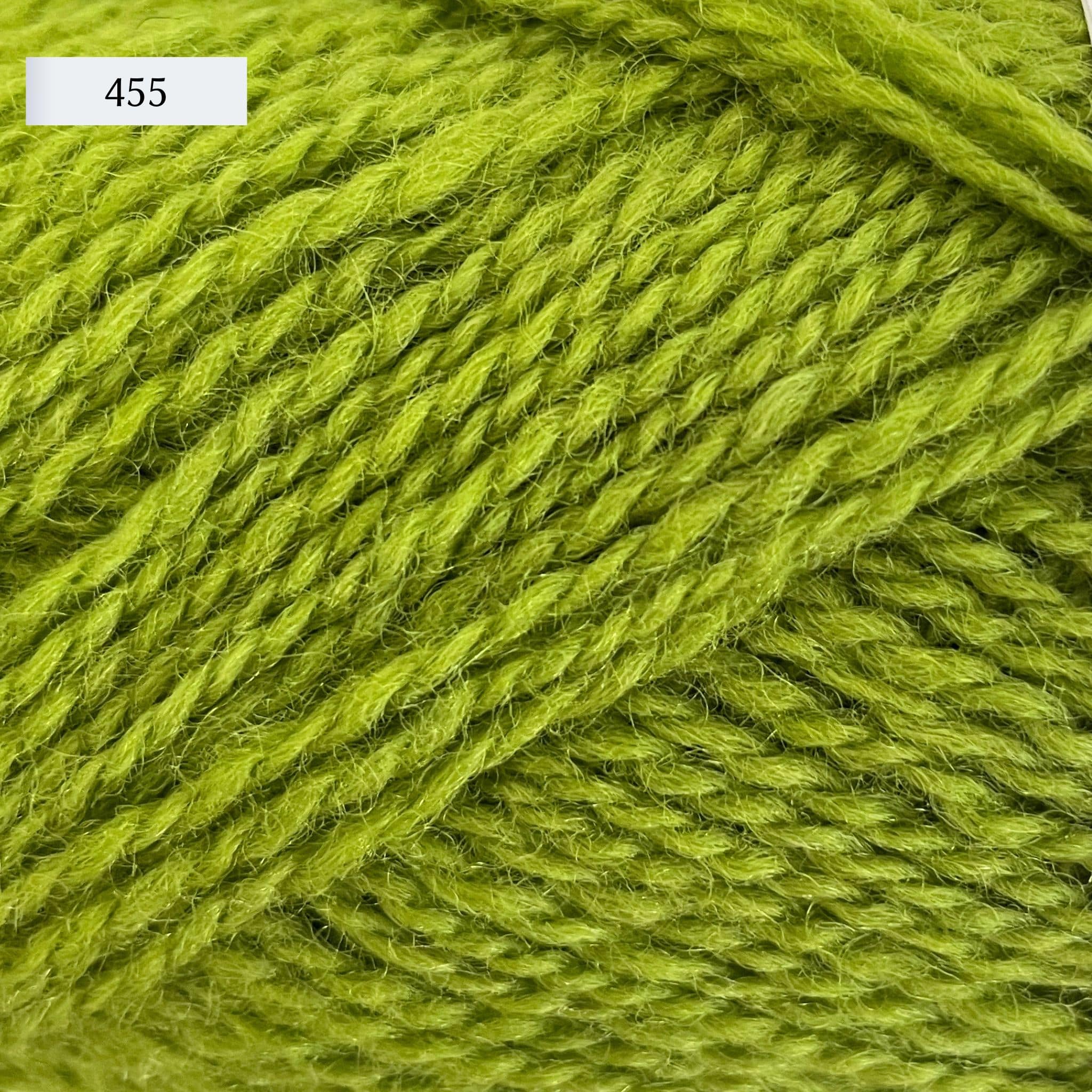 Rauma Finullgarn, a fingering/sport weight yarn, in color 455, a bright grass green
