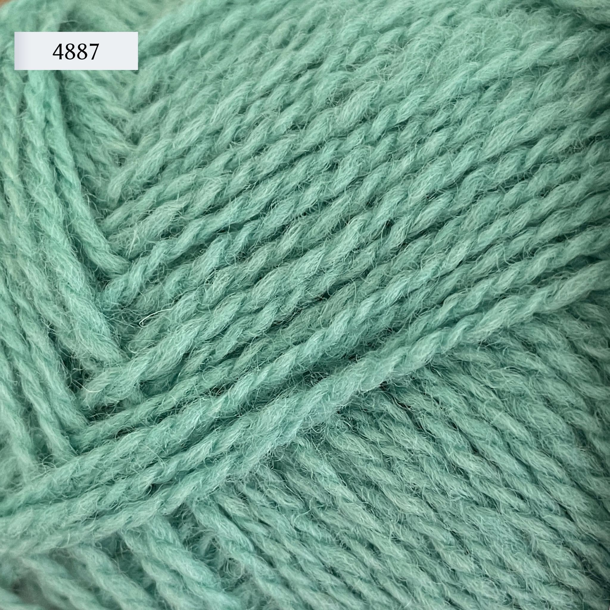 Rauma Finullgarn, a fingering/sport weight yarn, in color 4887, a light aqua green