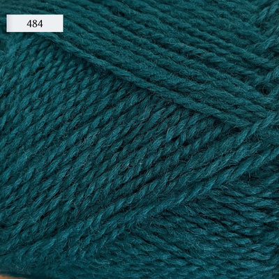 Rauma Finullgarn, a fingering/sport weight yarn, in color 484, a dark green-teal