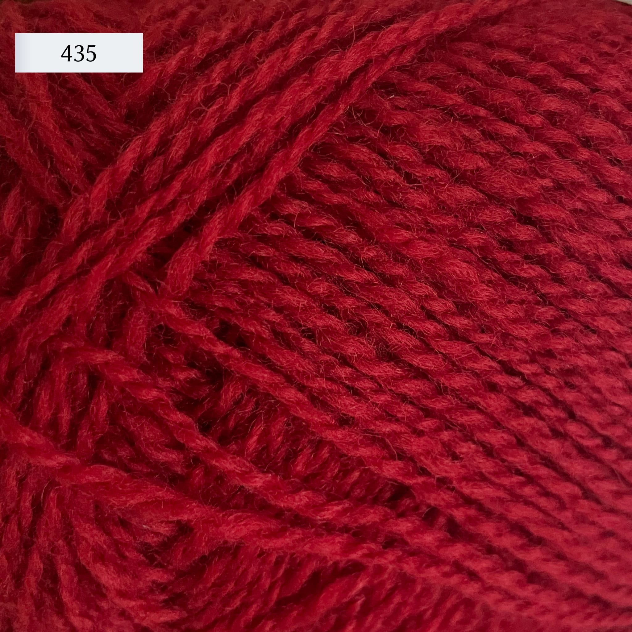 Rauma Finullgarn, a fingering/sport weight yarn, in color 435, a primary red