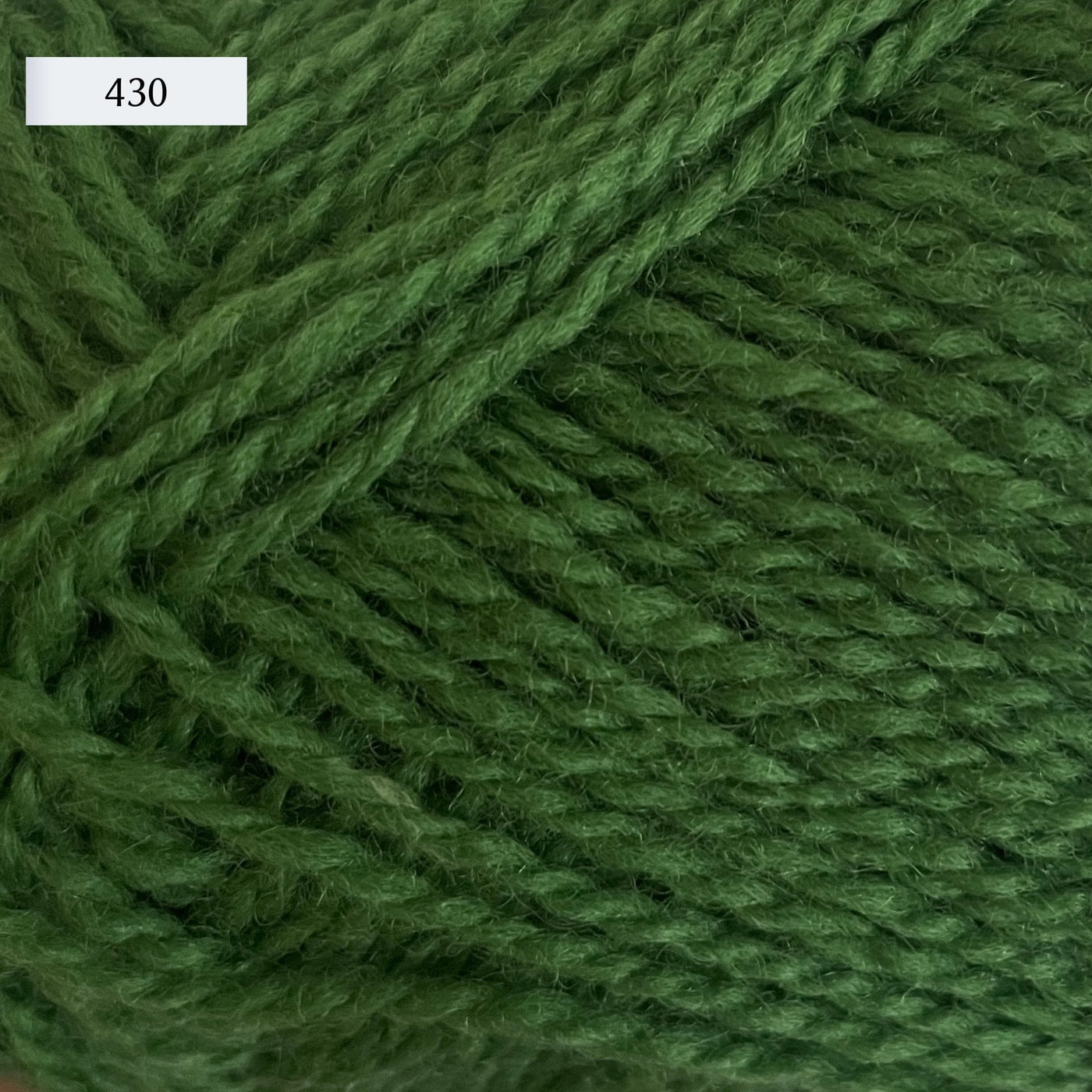 Rauma Finullgarn, a fingering/sport weight yarn, in color 430, a medium green