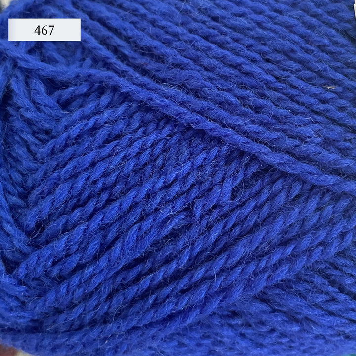 Rauma Finullgarn, a fingering/sport weight yarn, in color 467, a cobalt blue