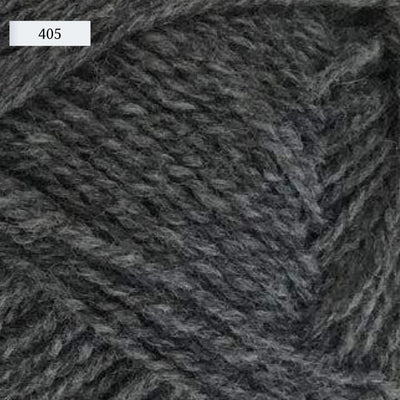 Rauma Gammelserie 2ply wool yarn, fingering weight, in color 405, a heathered mid-tone grey
