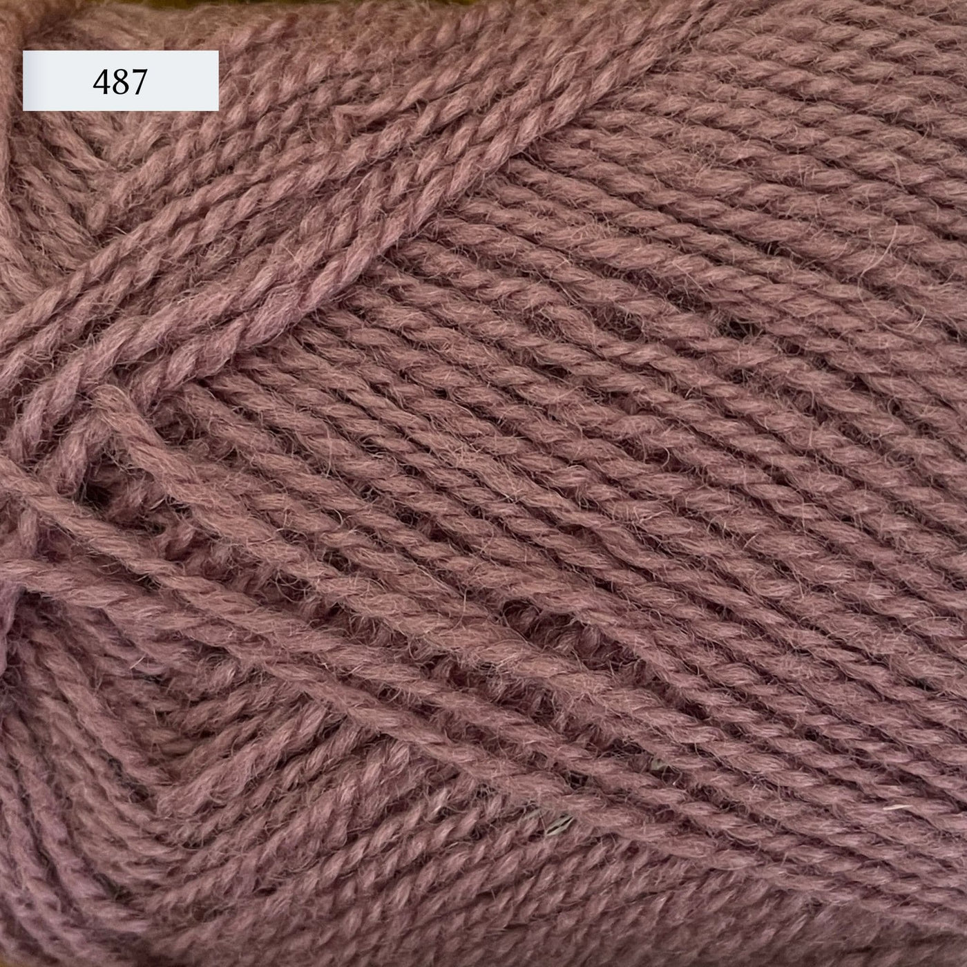 Rauma Gammelserie 2ply wool yarn, fingering weight, in color 487, dusty mauve