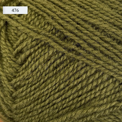 Rauma Gammelserie 2ply wool yarn, fingering weight, in color 476, army green
