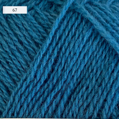 Rauma Lamullgarn, a fingering weight yarn, in color 67, a bright medium blue