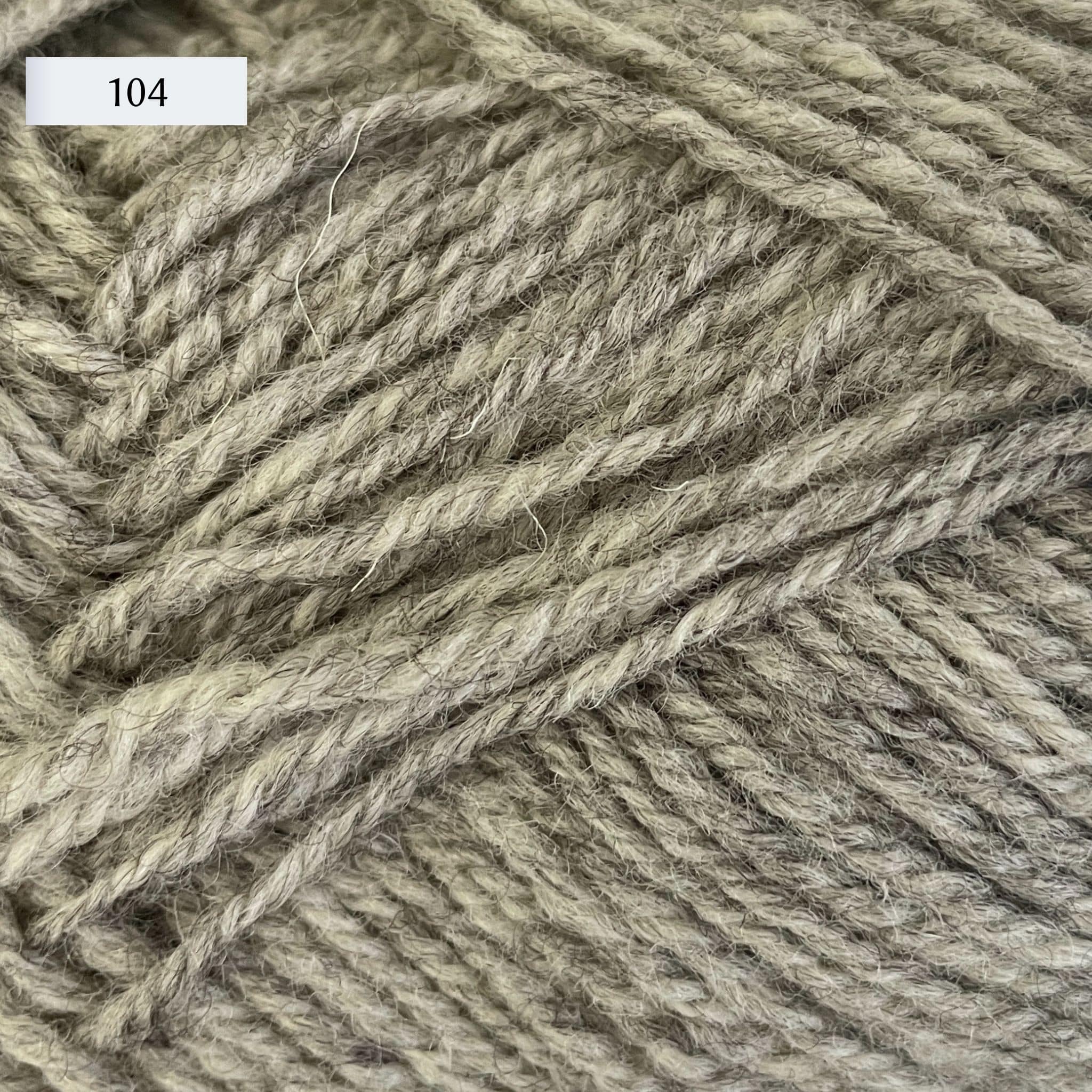 Rauma Strikkegarn, DK weight yarn, in color 104, a light heathered cool grey