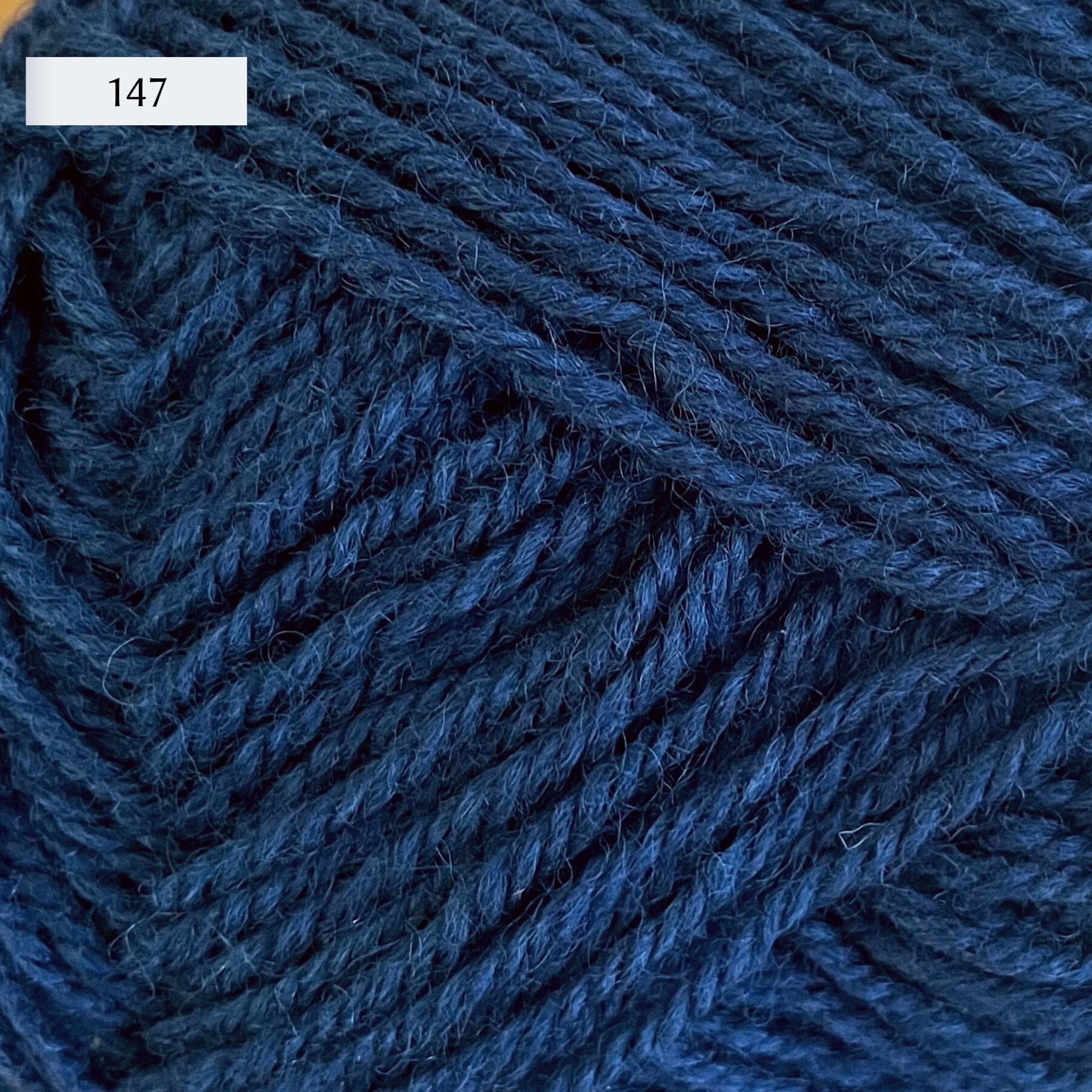 Rauma Strikkegarn, DK weight yarn, in color 147, deep denim blue