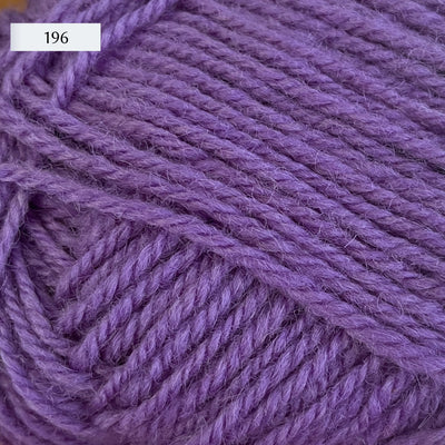 Rauma Strikkegarn, DK weight yarn, in color 196, violet purple