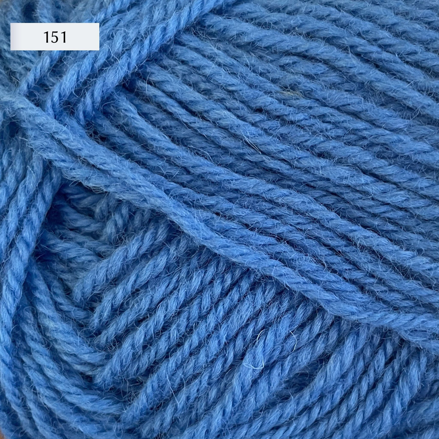 Rauma Strikkegarn, DK weight yarn, in color 151, light cornflower blue