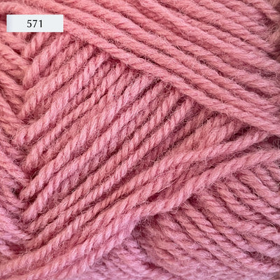 Rauma Strikkegarn, DK weight yarn, in color 571, bubblegum pink
