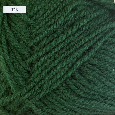 Rauma Strikkegarn, DK weight yarn, in color 123, forest green