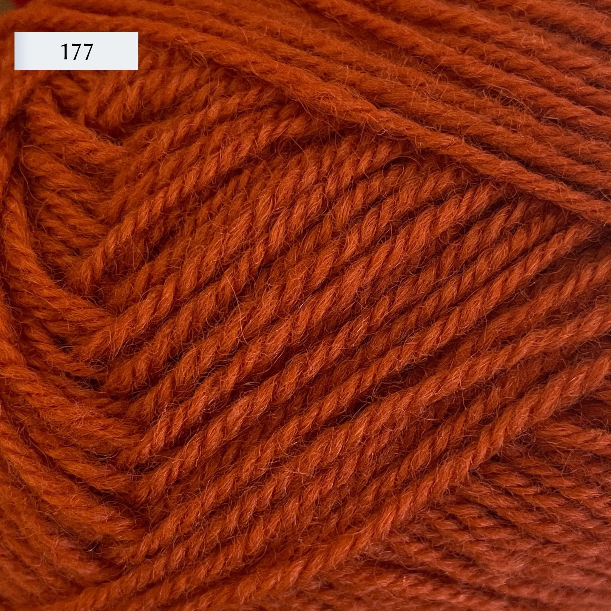 Rauma Strikkegarn, DK weight yarn, in color 177, copper orange