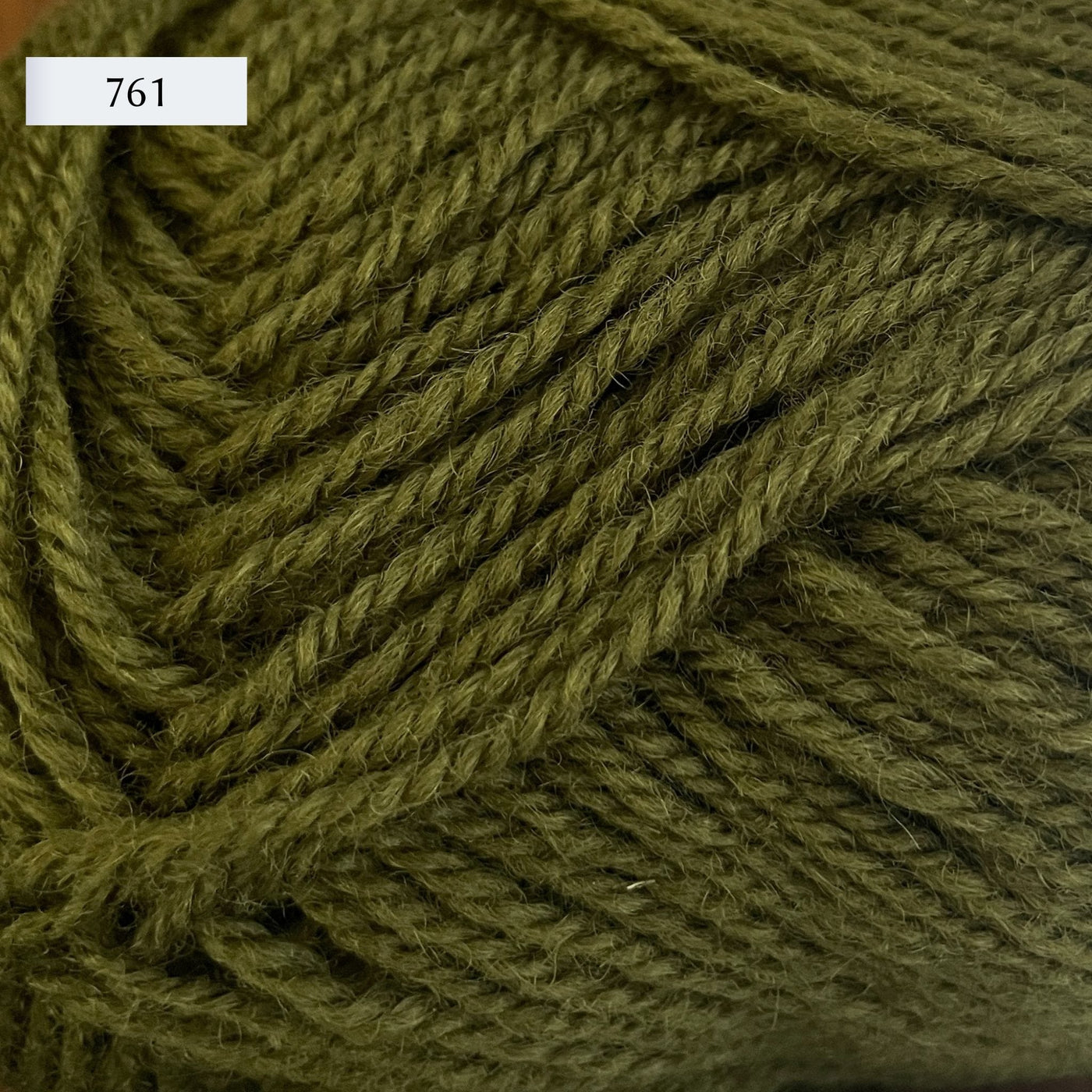 Rauma Strikkegarn, DK weight yarn, in color 761, army green
