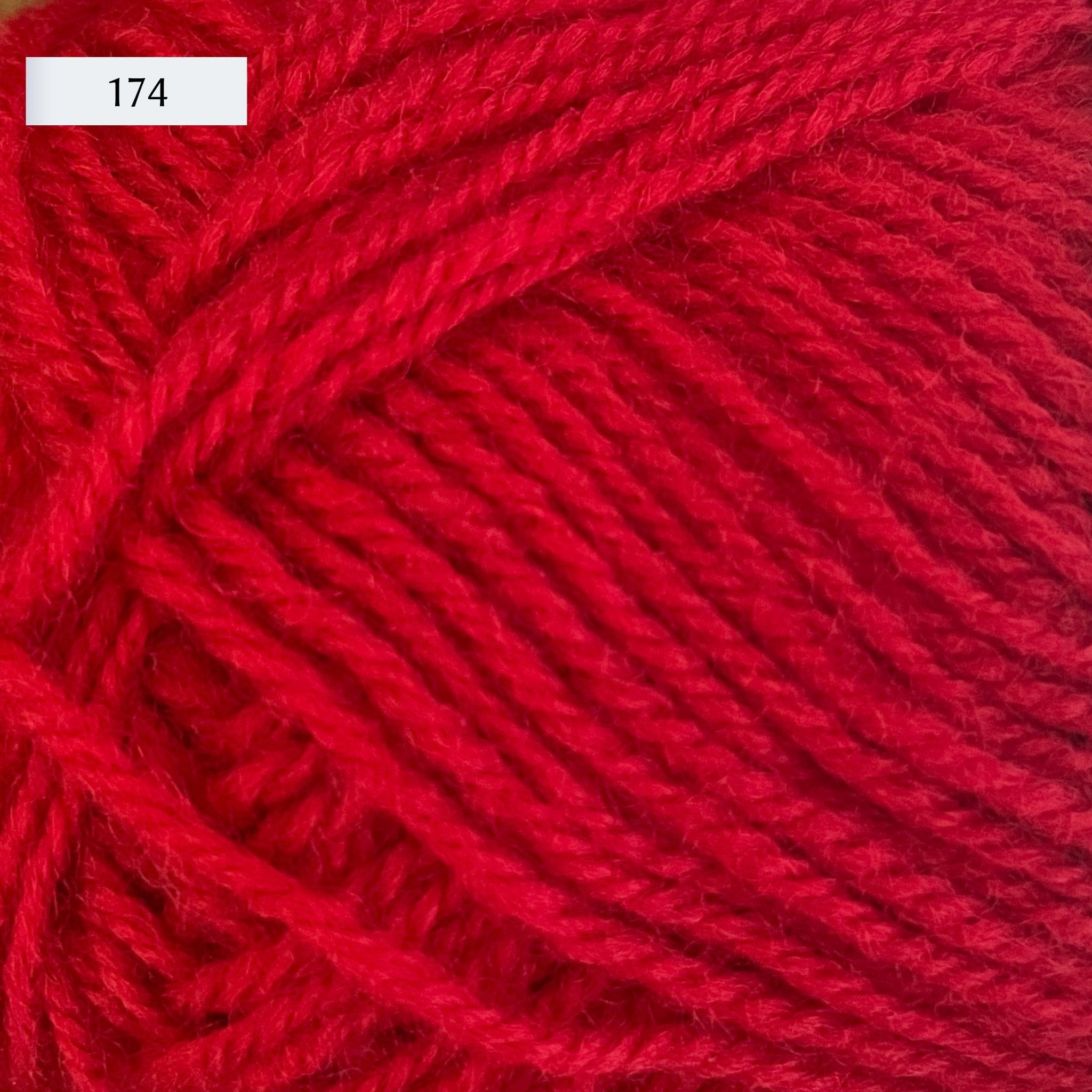 Rauma Strikkegarn, DK weight yarn, in color 174, bright red