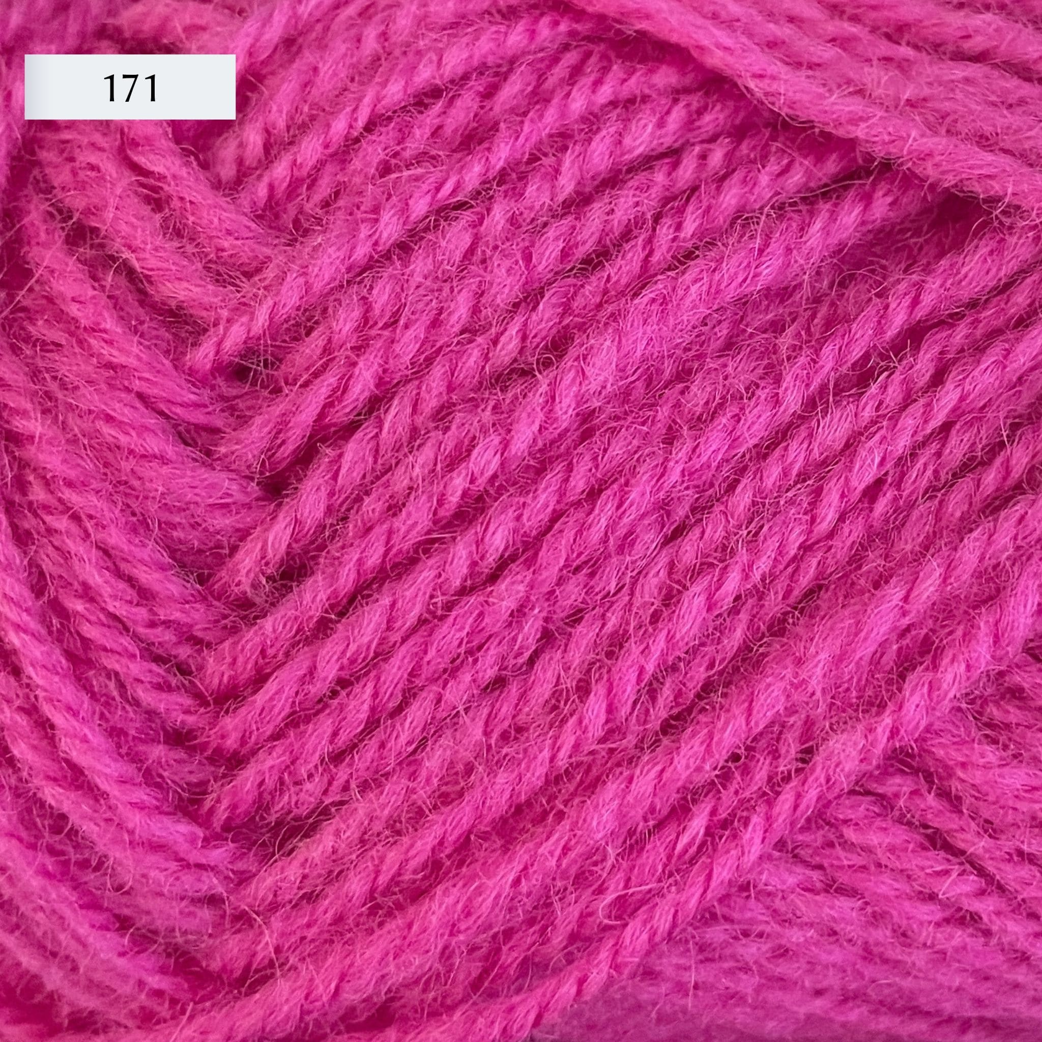 Rauma Strikkegarn, DK weight yarn, in color 171, hot pink