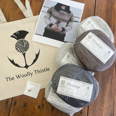 Winterwoods Yarn Set in Plötulopi Unspun Wool by Petite Knitter