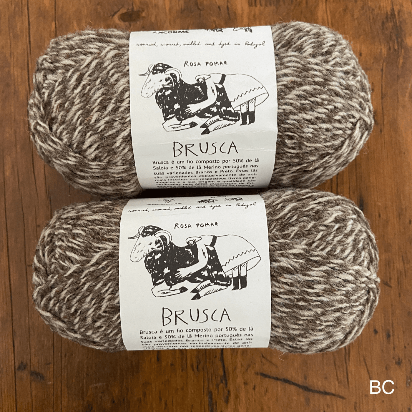 The Woolly Thistle Retrosaria Brusca DK Yarn in BC (brown and white)