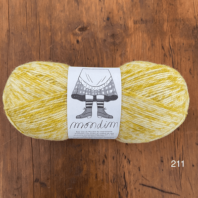 The Woolly Thistle Retrosaria Mondim Fingering Weight Yarn in 211 (yellow and white)