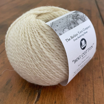 Birlinn Yarn Company Hebridean 4ply yarn shown in Bog Cotton (cream)