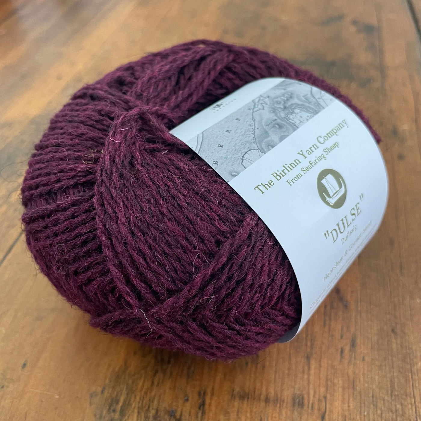Birlinn Yarn Company Hebridean 4ply yarn shown in Dulse (Dark Pink)